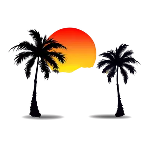 Palm Trees With Sunset Background PNG 05042024