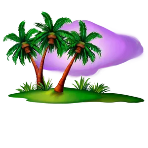 Palm Trees With Sunset Background PNG 97