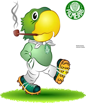 Palmeiras Mascot Cartoon Illustration PNG image