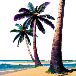 Palms On Sandy Beach PNG 06112024 PNG