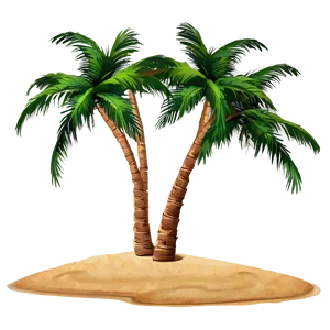 Palms On Sandy Beach PNG Qex82 PNG