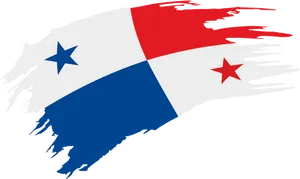 Panama Flag Brush Stroke PNG image