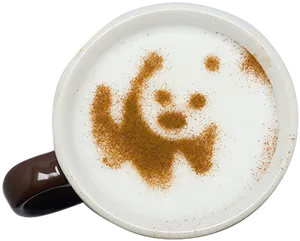 Panda Cappuccino Art PNG image