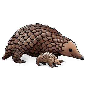 Pangolin Family Scene Png 06212024 PNG image