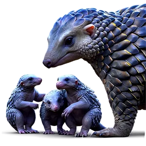 Pangolin Family Scene Png Dpg63 PNG image