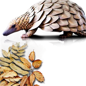 Pangolin In Autumn Leaves PNG 06212024 PNG