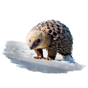 Pangolin In Snowy Landscape PNG Vxu