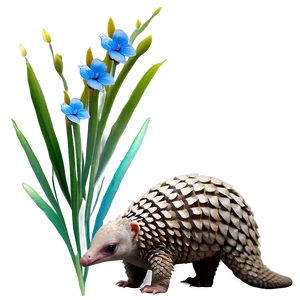 Pangolin With Flowers PNG Fyw