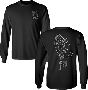 Panicatthe Disco Praying Hands Long Sleeve Shirt PNG image