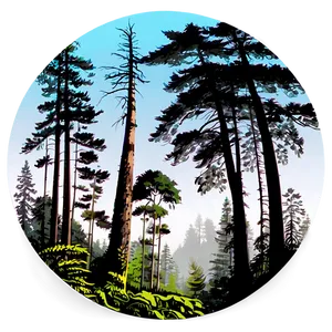 Panoramic Forest Silhouette Png Xty46 PNG image