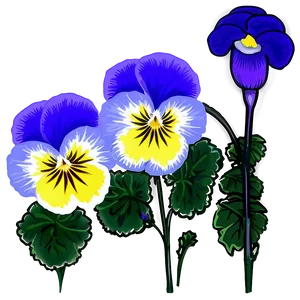 Pansy Flower Drawing PNG 05252024