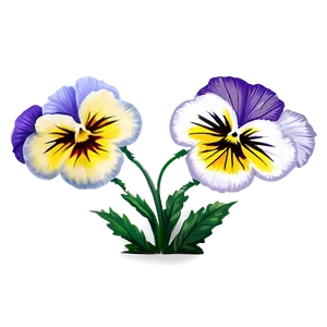 Pansy Flower Drawing PNG 27