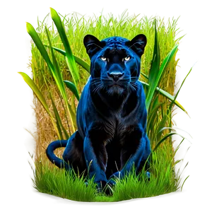 Panther In Grass PNG Bxq56
