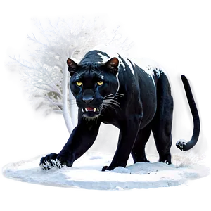 Panther In Snow PNG Pdq