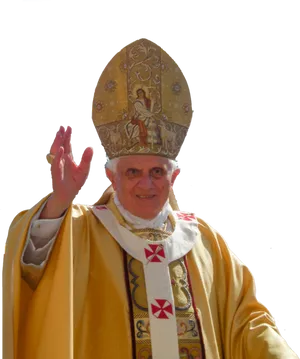 Papal Gesture Golden Robes.png PNG image