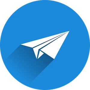 Paper Airplane Icon Blue Background PNG image