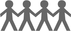 Paper Chain People Silhouette PNG