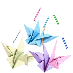Paper Crane In Pastel Colors PNG 06282024