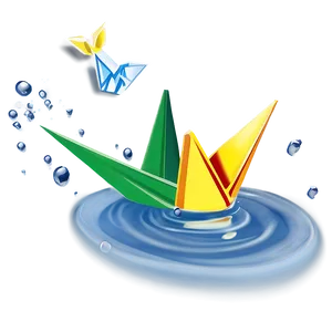 Paper Crane In Water PNG 06282024