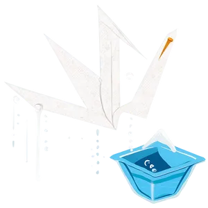 Paper Crane In Water PNG Ekc42