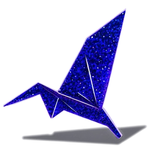 Paper Crane With Glitter PNG 83