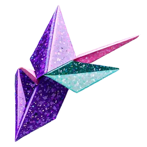 Paper Crane With Glitter PNG Bgn