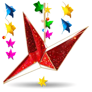 Paper Crane With Glitter PNG Eit