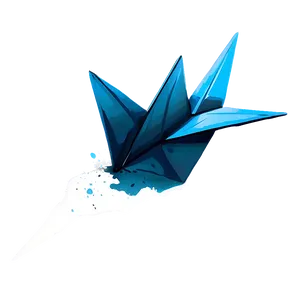 Paper Crane With Ink Splashes PNG 06282024