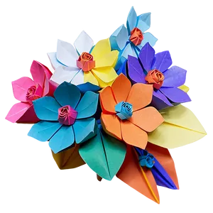 Paper Flower Origami Bouquet PNG Cqi43 PNG