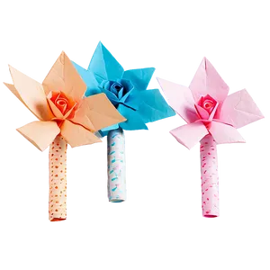 Paper Flower Origami Bouquet PNG Kuv68 PNG