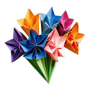 Paper Flower Origami Bouquet PNG Xad77 PNG