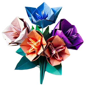 Paper Flower Origami Bouquet PNG Xub72 PNG
