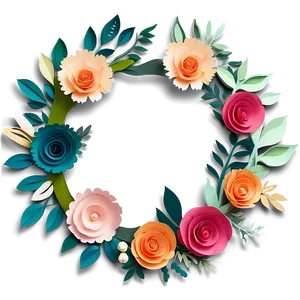 Paper Flower Wreath Diy PNG 60