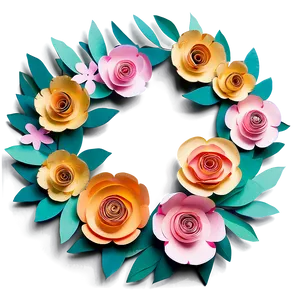 Paper Flower Wreath Diy PNG Odt16