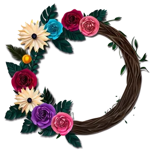 Paper Flower Wreath PNG Dxm40 PNG
