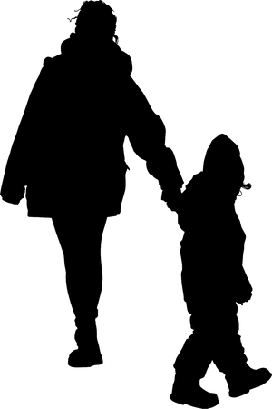 Parent_ Child_ Hand_in_ Hand_ Silhouette PNG