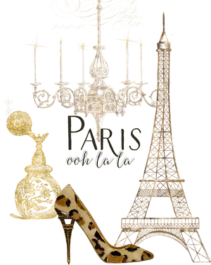 Paris Chic Glamour Art PNG image