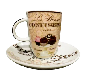 Parisian Confectionery Cupand Saucer PNG image