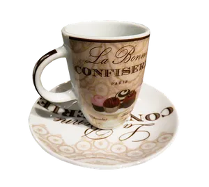 Parisian Confectionery Cupand Saucer PNG image