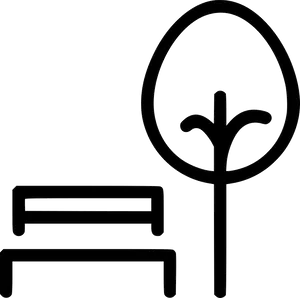 Park Benchand Tree Icon PNG image