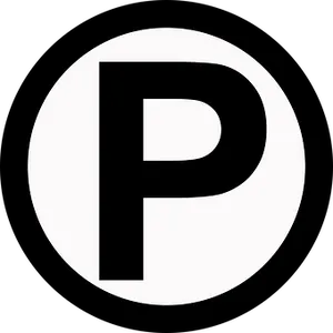 Parking Sign Icon Blackand White PNG image