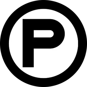 Parking Sign Icon Blackand White PNG image