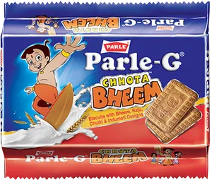 Parle G Chhota Bheem Biscuit Package PNG image