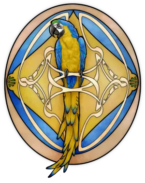 Parrot Prince Symbol Stained Glass PNG image