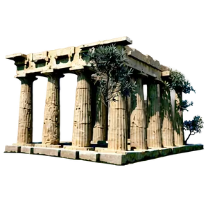 Parthenon And Olive Trees PNG 06252024