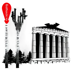 Parthenon Black And White Png 06252024 PNG image