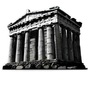 Parthenon Black And White PNG Yve