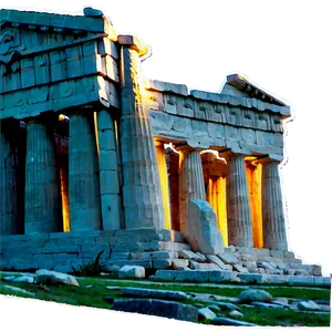 Parthenon Glowing At Dusk PNG 61