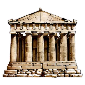 Parthenon Ruins Sketch PNG Pdj