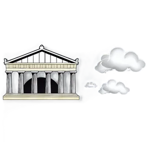 Parthenon With Clouds Background PNG 74